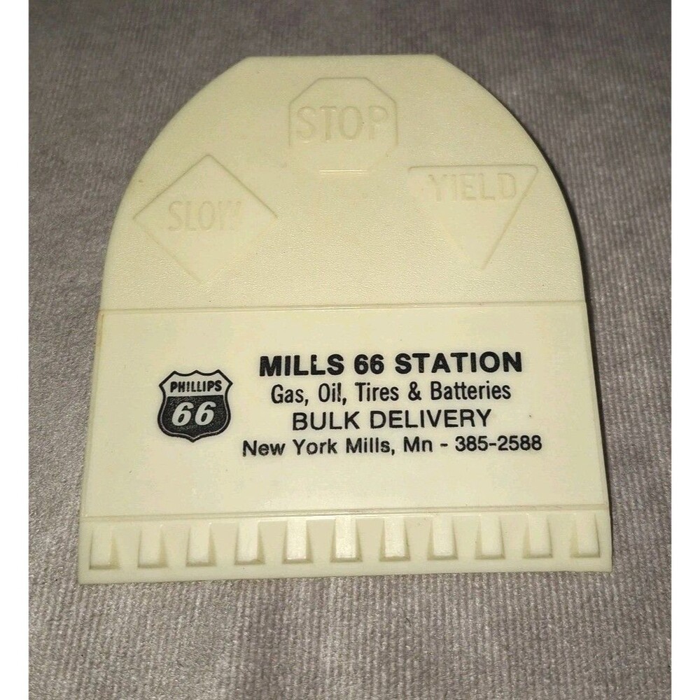 Vintage Phillips 66 Mills 66 Station New York Mills, MN Advertising Ice Scraper